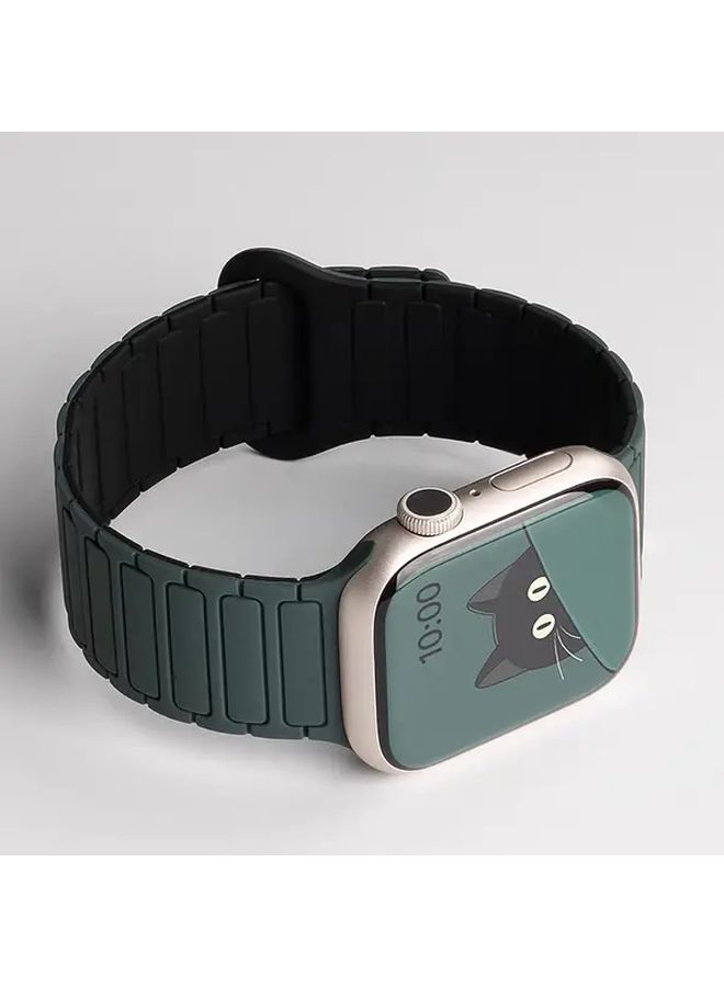 Black Orange Magnetic Strap for 46mm 44mm 42mm Watch Ultra Comfortable Adjustable - Image 3