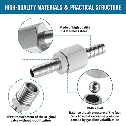 Alpha Rider Fuel Tank Vent Rollover Valve, Alpha Rider 304 Stainless Steel Breather Rollover Vent Valve For Kawasaki KRX 1000 With Steel Ball - Image 3