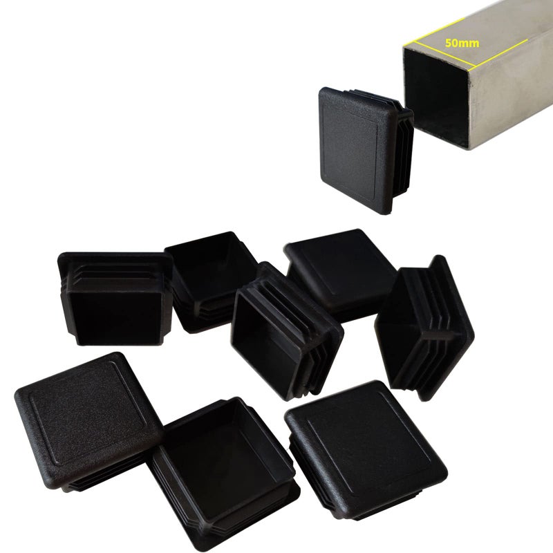 TalyRob 2 Inch Square Tubing End Cap Plug 2x2 Plastic Insert Finishing Hole Plugs for Fence Post Pipe Cover Tube ChairBlack12 Pack 