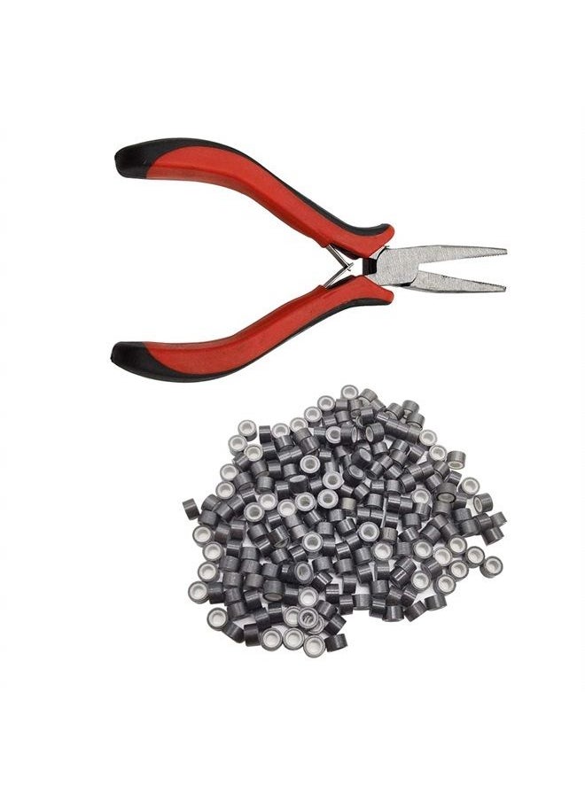YOOHUA - Hair Extension Tool Kit Hair Extension Remove Pliers Pulling Hook 200 PCS Micro Silicone Rings Bead Device Tool Kits for Professional Hair Styling Tools Accessory - Image 1
