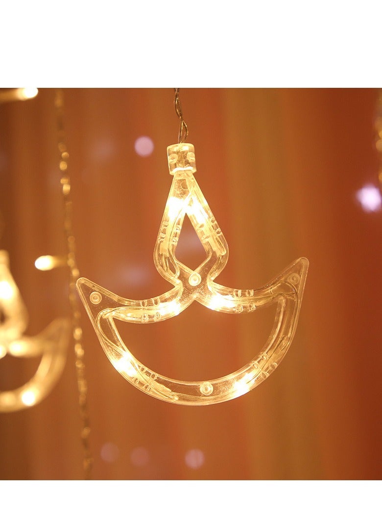 Diwali Decorations for Home, 12 Hanging Diyas with 8 Flashing Modes Diwali Lights and Diyas, USB and Battery Box Powered, Diwali Decorations for Home Warm White - Image 2