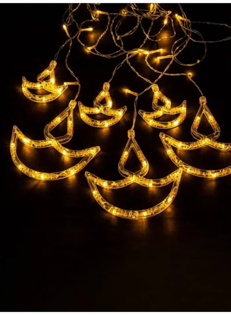 Diwali Decorations for Home, 12 Hanging Diyas with 8 Flashing Modes Diwali Lights and Diyas, USB and Battery Box Powered, Diwali Decorations for Home Warm White - Image 4