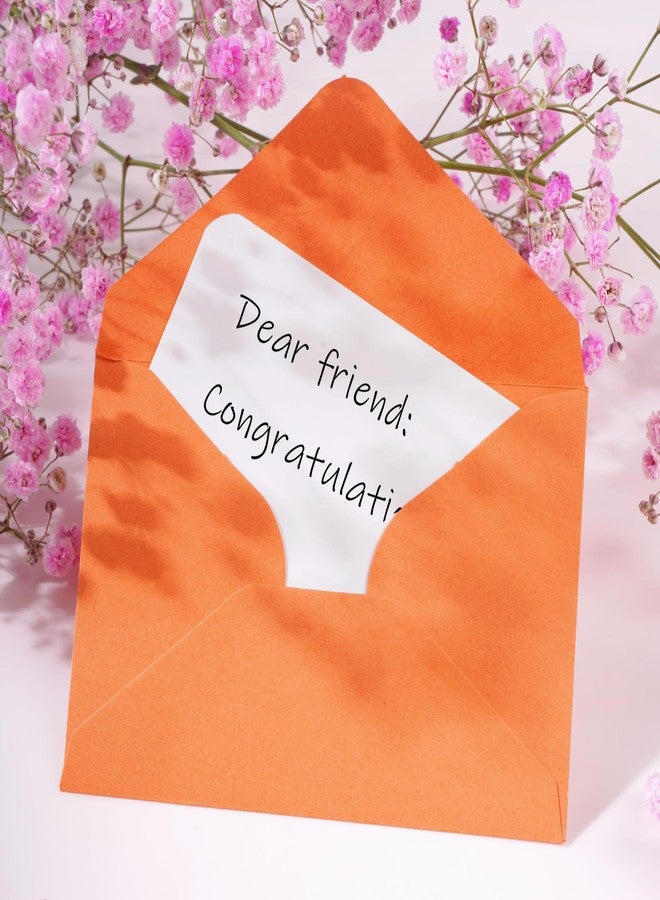 jiebor 100 Sets Small Envelopes with Small Blank Gift Business Card Wedding Invitation Pocket Envelopes for Graduations Wedding Shower Holiday 2.7 x 4 Inch Orange - Image 5