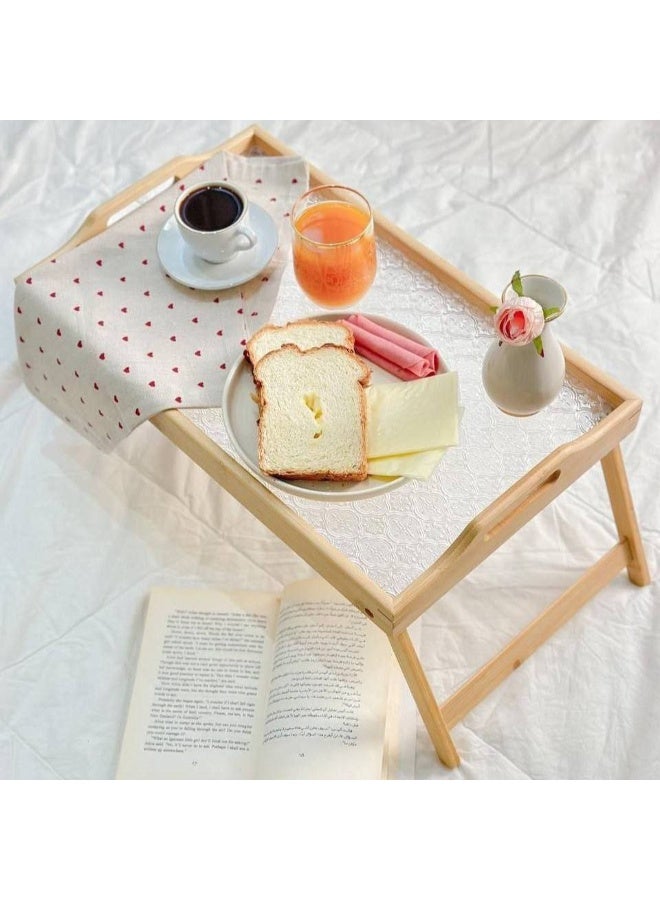 هابي هوم ترابيزة فطار أكريليك 2 في 1 قابلة للطي – سطح أكريليك مقاوم للخدوش مع إطار خشب بامبو متين، حجم 55×35 سم، مثالية للأكل، المذاكرة، العمل على الكمبيوتر المحمول، الدراسة، تناول الإفطار أو الشاي، سهلة التنظيف، خفيفة، ومناسبة للاستخدام اليومي في المنزل أو على الأريكة أو السرير - Image 1