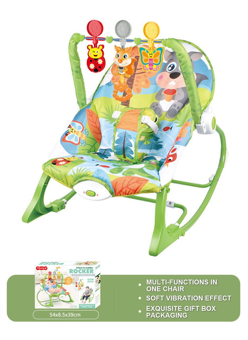 MaBaby - Multifunctional Baby Rockers Cartoon Newborn Rocking Chair With Music And Toy Can Sit And Lie Baby Bouncer - Image 1