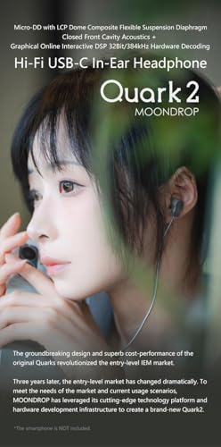 Moondrop Quark 2 in-Ear Headphone USB-C LCP Dome Composite Flexible Suspension Dynamic-Driver Diaphragm - Image 4