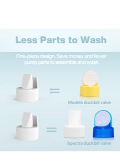 KASTWAVE 8 Pcs Papablic Duckbill Valves and Backflow Protector - Compatible with Spectra S1, Spectra S2, Spectra 9 Plus Breast Pumps. Not Original Spectra Pump Parts. BPA/DEHP Free  - Image 4