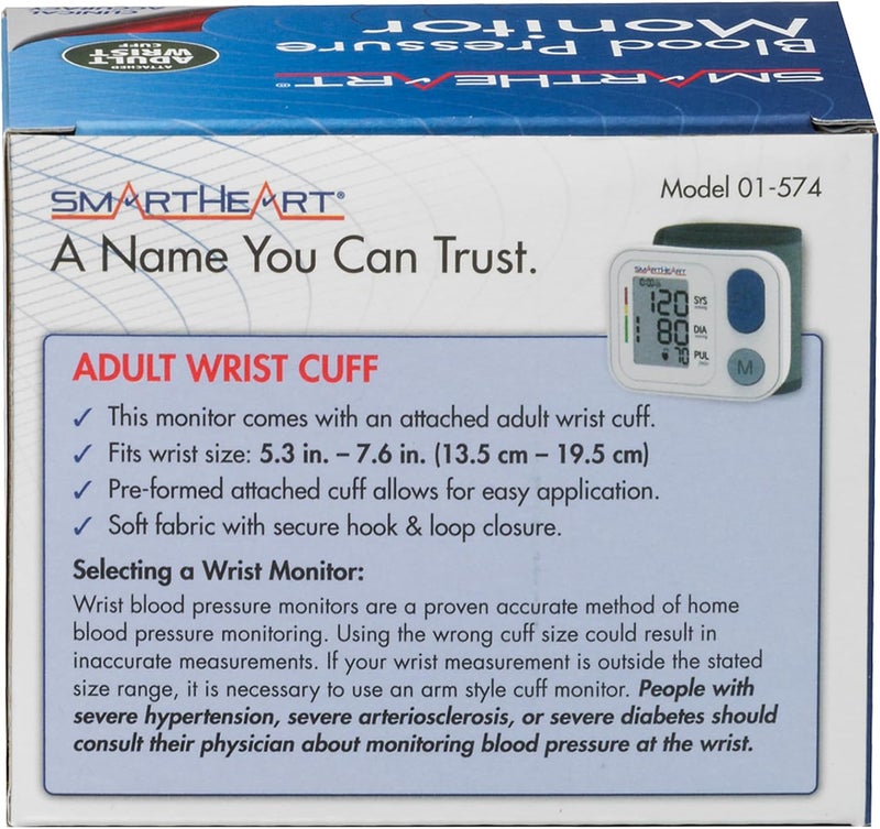 SmartHeart جهاز قياس ضغط الدم سمارت هارت  سوار للبالغين  ذاكرة لشخصين  398 قراءة إجمالية  سهل الاستخدام  تضخيم وتفريغ تلقائي - Image 4