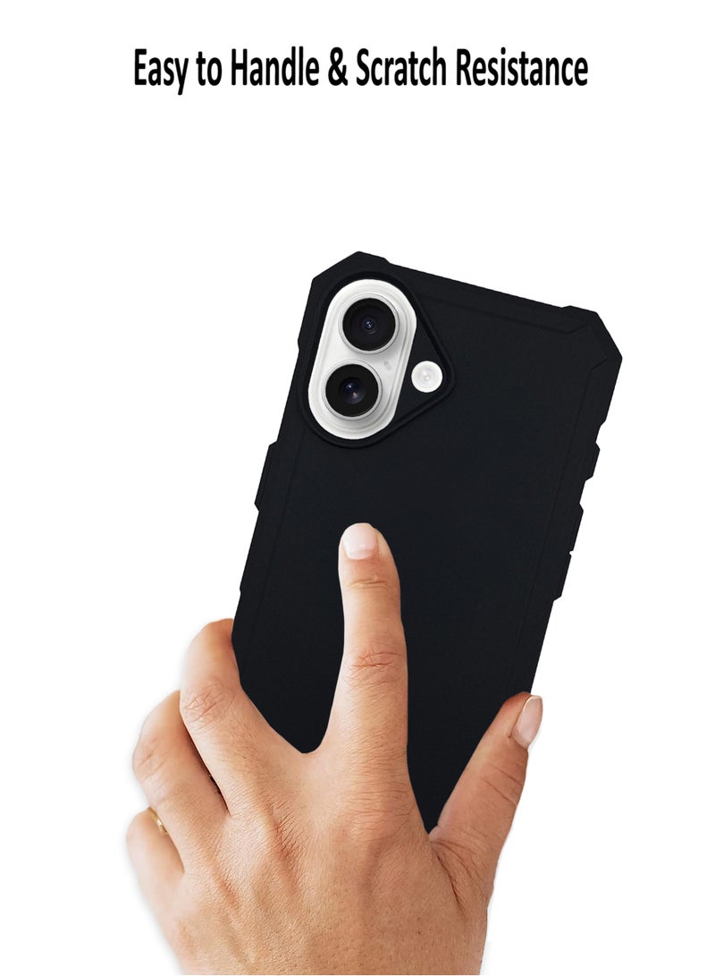 Waldic Apple iPhone 16 Premium UAG Case | Premium Silicone  Case Cover Designed for Apple iPhone 16 | Apple iPhone 16 Case Camera and Drop Protection Thin Protective Back Cover Case for Apple iPhone 16 - Black - Image 3