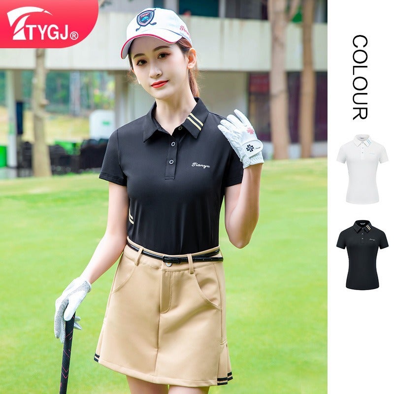 TTYGJ Golf Clothes Women's Summer Top Short-sleeved T-shirt Ball Clothes Quick-drying Clothes Women's Casual Sportswear - Image 2