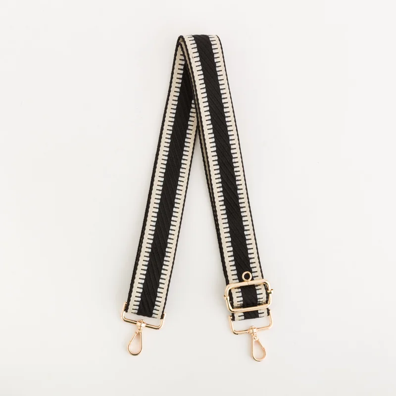 كاربيزا Women's Bag Strap Brunella Black/Butter - 3.80x120x0cm