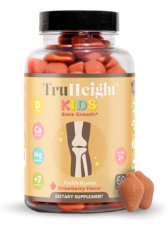 TruHeight  TruHeight Kids Bone Development Gummies (Ages 2+) All Natural Kids & Toddler Vitamins - Vitamin D, Calcium, K2, Magnesium Multivitamin - Pediatrician Recommended Vitamin - Vegan, Non GMO Supplement  - Image 1