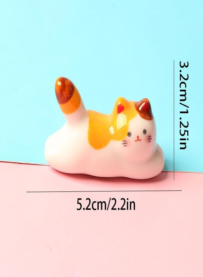 Comidox 6-Piece Cute Gray Cat Chopstick Rest – Pen Holder for Indoor/Outdoor Home, Office & Shelf - Image 3