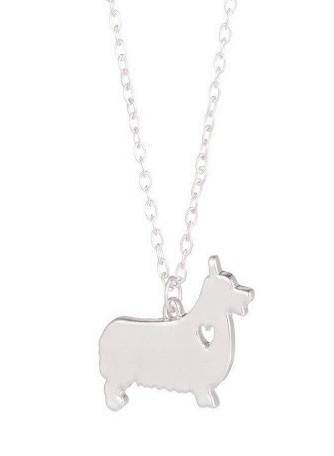 آرت أتاك قلادة "أحب كلبي الكورجي" من الفولاذ المقاوم للصدأ من آرت أتاك، قلادة "محب الكلاب" على شكل قلب، سترة بيمبروك، تعليقة ويلزية (فضية) - Image 2