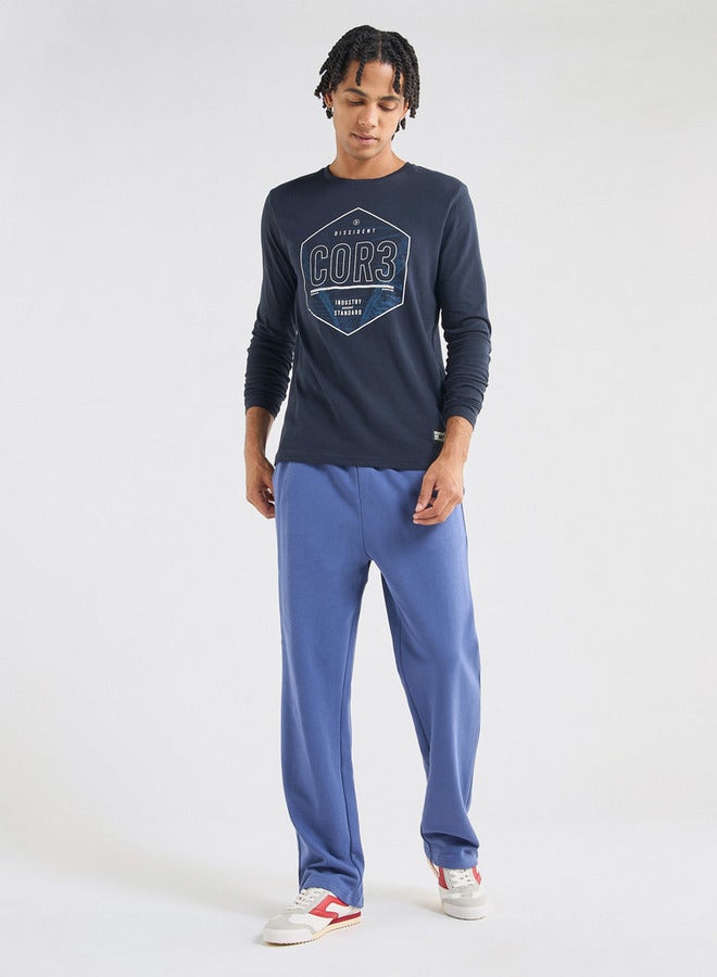 سبلاش فيڤ تيشيرت بياقة ضيقة وأكمام طويلة وطبعات - Image 2