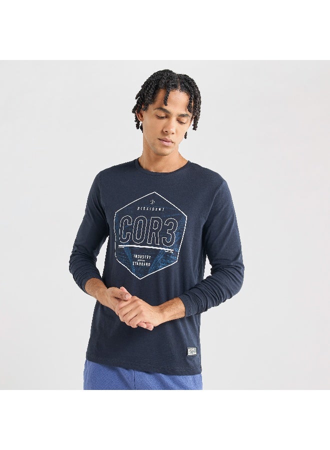 سبلاش فيڤ تيشيرت بياقة ضيقة وأكمام طويلة وطبعات - Image 4