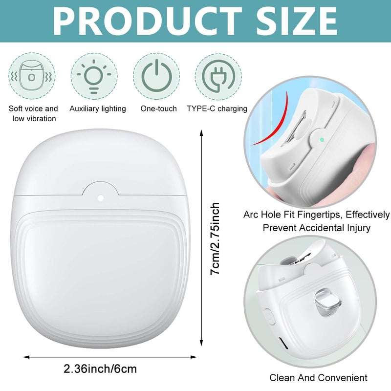 MAYCREATE Baby Nail Trimmer For New Born Electric Nail Clipper with LED Light USB Rechargeable Nail Trimme For Baby with 2 Speeds Antisplash Nail Dust Bin - Image 2