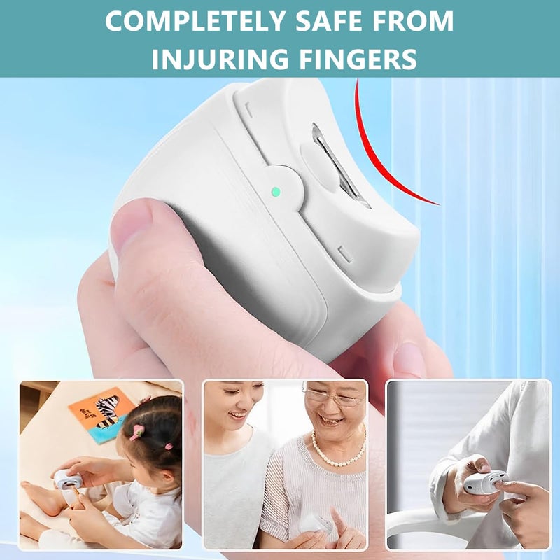 MAYCREATE Baby Nail Trimmer For New Born Electric Nail Clipper with LED Light USB Rechargeable Nail Trimme For Baby with 2 Speeds Antisplash Nail Dust Bin - Image 3