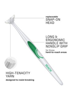REACH REACH Ultraclean Access Flosser Starter Kit, Unflavored, Plaque Remover for Teeth, for Hard to Reach Areas, Oral Care, PFAS Free, 1 Replaceable Flosser & 8 Refill Heads, 1 Pack  - Image 3