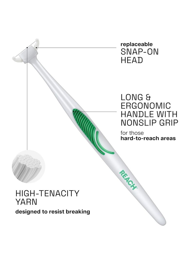 REACH - REACH Ultraclean Access Flosser Starter Kit, Unflavored, Plaque Remover for Teeth, for Hard to Reach Areas, Oral Care, PFAS Free, 1 Replaceable Flosser & 8 Refill Heads, 1 Pack - Image 1