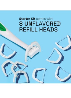 REACH REACH Ultraclean Access Flosser Starter Kit, Unflavored, Plaque Remover for Teeth, for Hard to Reach Areas, Oral Care, PFAS Free, 1 Replaceable Flosser & 8 Refill Heads, 1 Pack  - Image 4