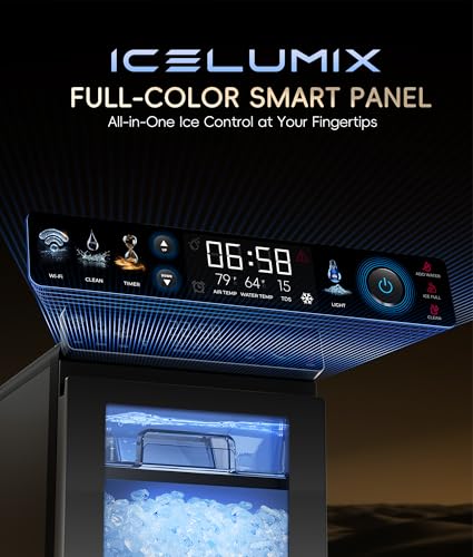 ecozy Nugget Ice Maker Countertop, Smart Pebble Ice Machine with APP Control, 44 lbs Per Day Soft Pellet Chewable Ice with Self-Cleaning, Black - Image 2
