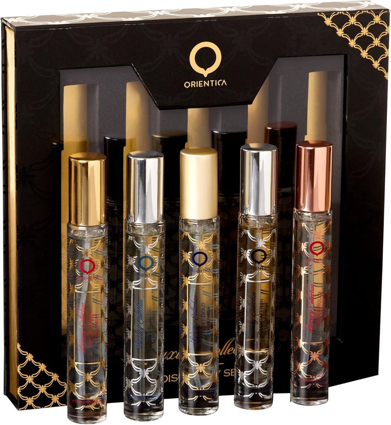 Orientica Luxury Collection Mini 5-Piece Perfume Gift Set Eau de Parfum - 0.33 Fl Oz / 10ml x 5 Spray