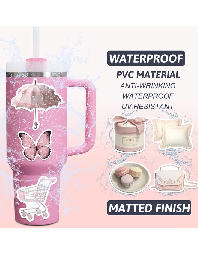 50PCS Gentle Ballet Pink Stickers for Girls Aesthetic Pink Graffiti Decals for Kids andTeens Cute Pink Stickers for Laptops Water Bottles Journals Bags and Phones​ - Image 3