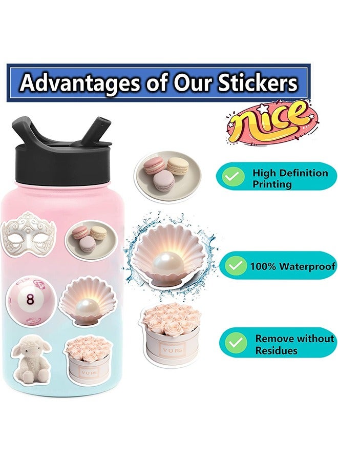 50PCS Gentle Ballet Pink Stickers for Girls Aesthetic Pink Graffiti Decals for Kids andTeens Cute Pink Stickers for Laptops Water Bottles Journals Bags and Phones​ - Image 4