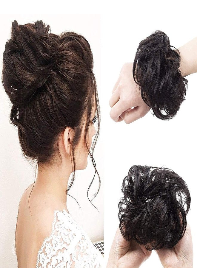 AIG Messy Bun Hair Extension for Women & Girls – Natural Black Hair Scrunchie Bun, Volumizing Curly Updo, Easy Clip-In Synthetic Hairpiece, Quick & Stylish Bun (Pack of 1) - Image 2