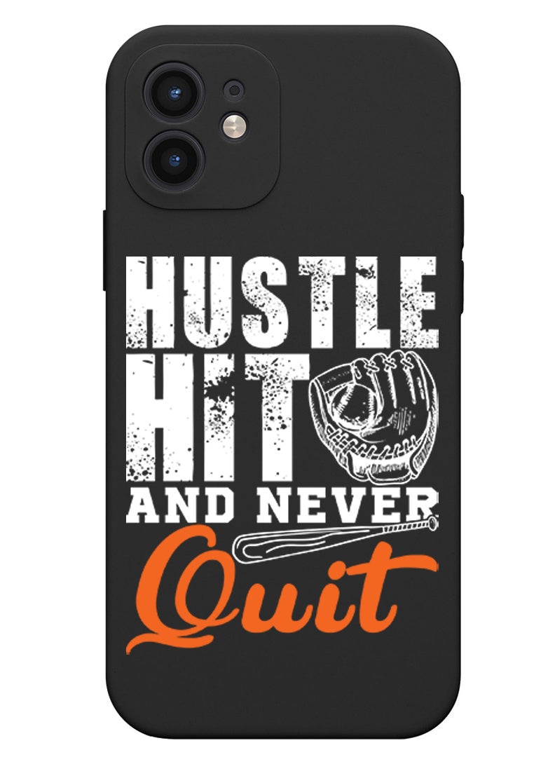 Theodor Protective Slim Fit Case Liquid Silicone Cover with Full Body Protection Anti-Scratch Shockproof Case For iPhone 12 Black  - I am a Cat lady copy - Image 1