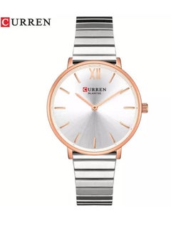 9040 Brand Luxury Waterproof Women's Watch with Quartz Ladies Wrist Watch Silver