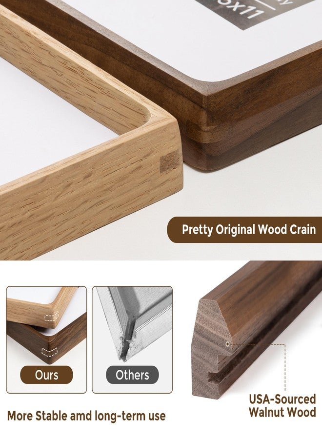 Dreamland 5x7 Wooden Picture Frames USA-Sourced Natural Walnut Wood Solid Wood Photo Frame Handcrafted Rounded Corner with Mat to 4x6 Picture Display with Real Glass Family Picture, Wedding Picture - Image 3