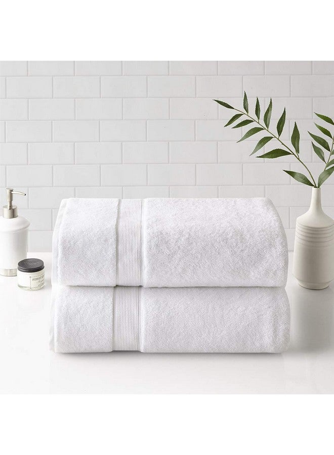 madison park Madison Park 800GSM 100% Cotton Luxurious Bath Towel Set Highly Absorbent, Quick Dry, Hotel & Spa Quality for Bathroom, 34" x 68", White 2 Piece  - Image 1