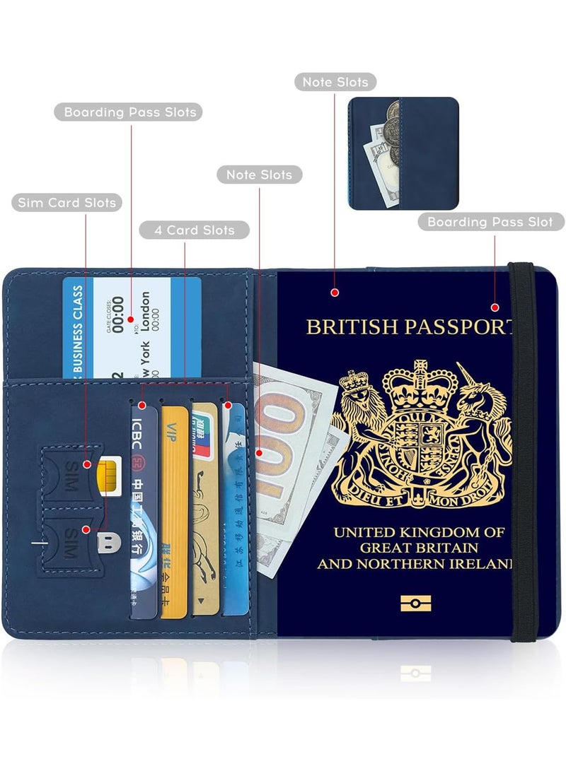 2 Pack Passport Holder for Travel Essentials, Passport Wallet Cover Case for Travel Must Haves Accessories,Passport Book Holders for Women and Men Blue  - Image 5