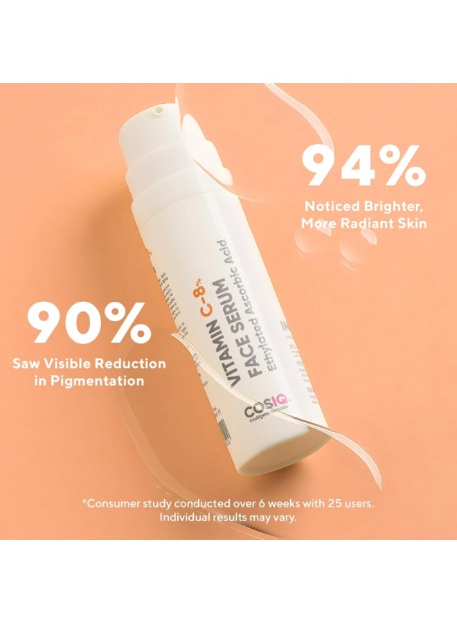 CosIQ Cos-IQ 8% Vitamin C Face Serum for Glowing Skin, 30ml | Highly Stable & Non Irritating Formula For Dull Skin | Beginner Friendly Serum for All Skin Types | Men & Women - Image 2