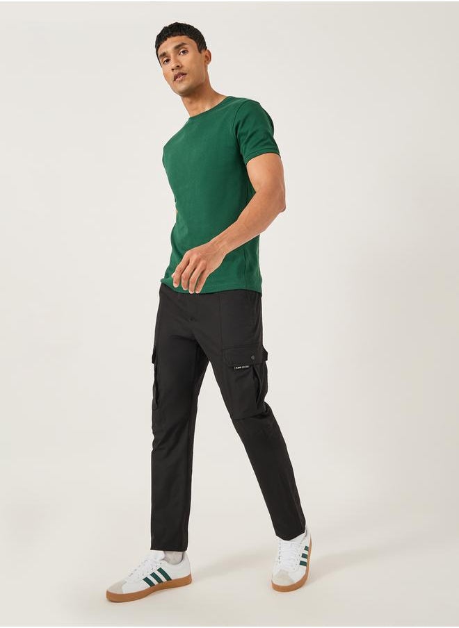 Fort Collins Mid Rise Straight Fit Track Pant with Drawstring by Styli  - Image 2