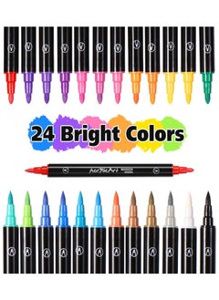 Generic 24-Piece Dual Tip Acrylic Paint Markers Set, Multicolor Pen, Premium Non-toxic Acrylic Paint Pens for Wood, Canvas, Stone, Rock Painting,DIY Crafts Making Art Supplies, Perfect Gift for Children  - Image 2