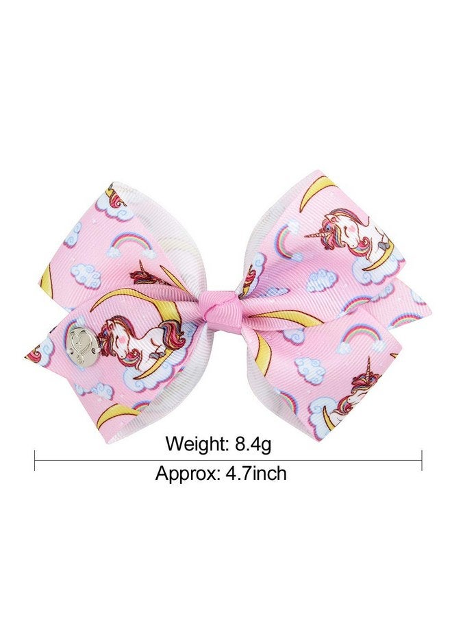 جي سي إسمارتك [6 عبوات/مجموعة] مشابك شعر لامعة بألوان قوس قزح وحورية البحر مقاس 4.7 بوصة مع شريط من الحرير الخشن وإكسسوارات على شكل تمساح (طراز 5) - Image 3