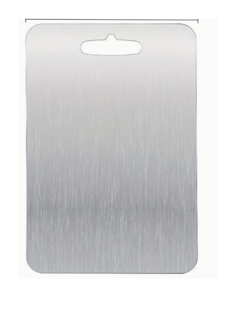 stainless steel cutting board . rust-resistant chopping board . dual-sided kitchen board . hygienic cutting surface . food prep board . steel board for vegetables and meat . odor-free kitchen board . dough prep board . non-porous cutting board . modern stainless board - Image 5