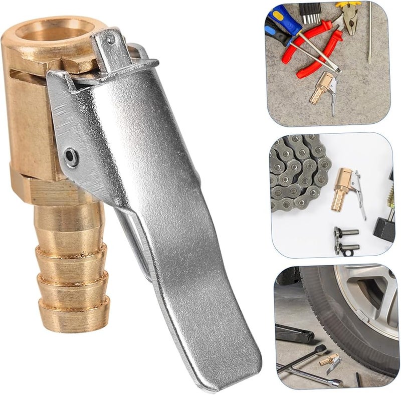 Golden Car Tire Inflator Compressor with Hose Inflation Clip Nozzle Chuck - Image 4