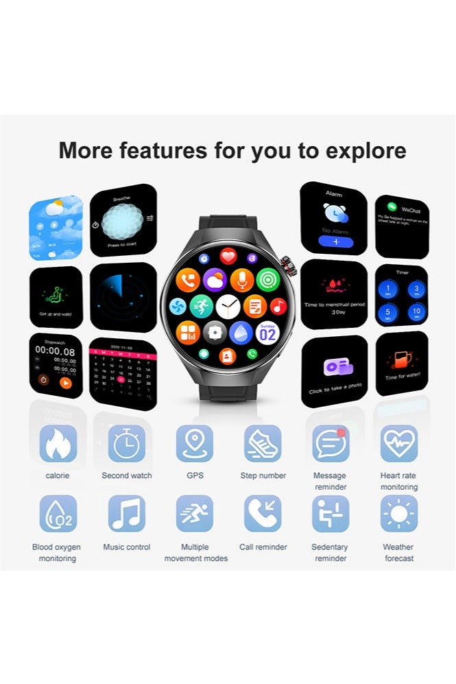 رولستيمي ساعة ذكية للرجال 1.75 " أمولد ، مكالمات بلوتوث ، مراقب النوم ، جهاز تعقب للياقة البدنية ، آي بي 67 ساعة ذكية مضادة للماء للرجال ، متوافقة مع أندرويد / يوس ، مساعد صوتي - Image 3