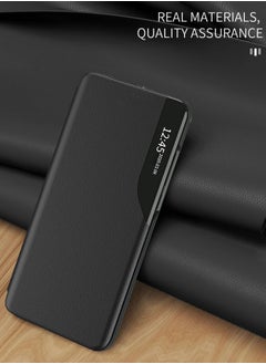 دبليو تيك جراب هاتف ذكي بنوافذ مرآة قلاب جراب هاتف تلقائي للنوم والإيقاظ لهاتف Huawei Nova 11i 4G 2023 أسود  - Image 3