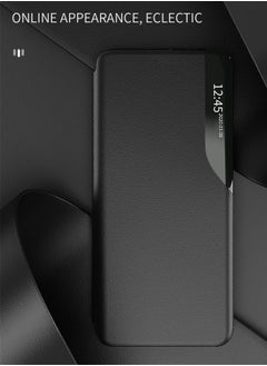 دبليو تيك جراب هاتف ذكي بنوافذ مرآة قلاب جراب هاتف تلقائي للنوم والإيقاظ لهاتف Huawei Nova 11i 4G 2023 أسود  - Image 4