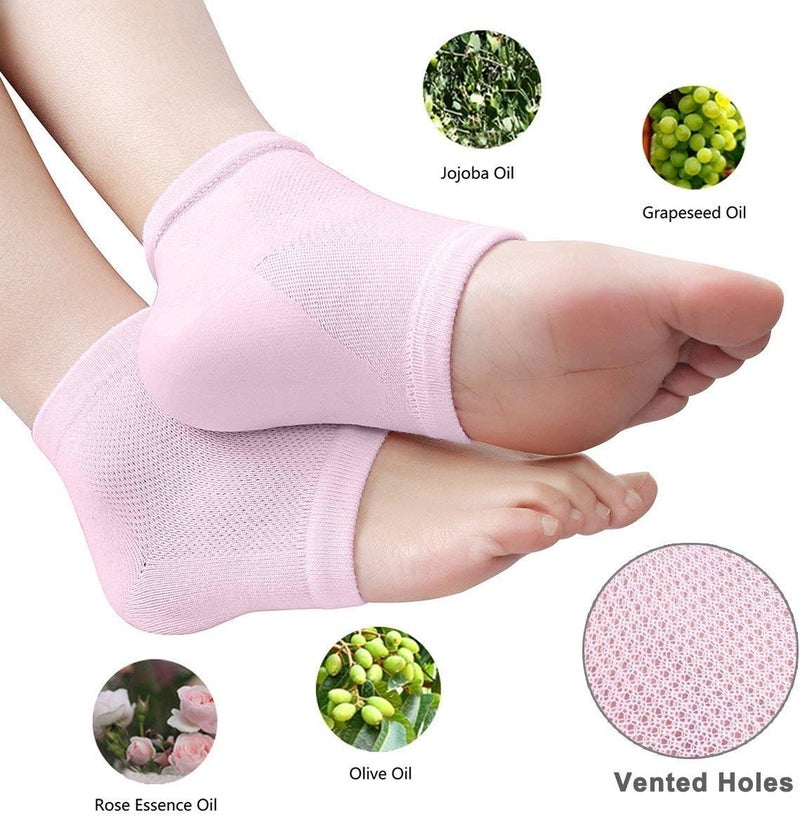 Codream Vented Moisturizing Socks Lotion Gel for Dry Cracked Heels Spa Gel Socks Humectant Moisturizer Heel Balm Foot Treatment Care Heel Softener Compression 2 Pairs - Image 2