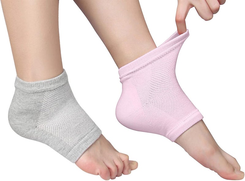 Codream Vented Moisturizing Socks Lotion Gel for Dry Cracked Heels Spa Gel Socks Humectant Moisturizer Heel Balm Foot Treatment Care Heel Softener Compression 2 Pairs - Image 1