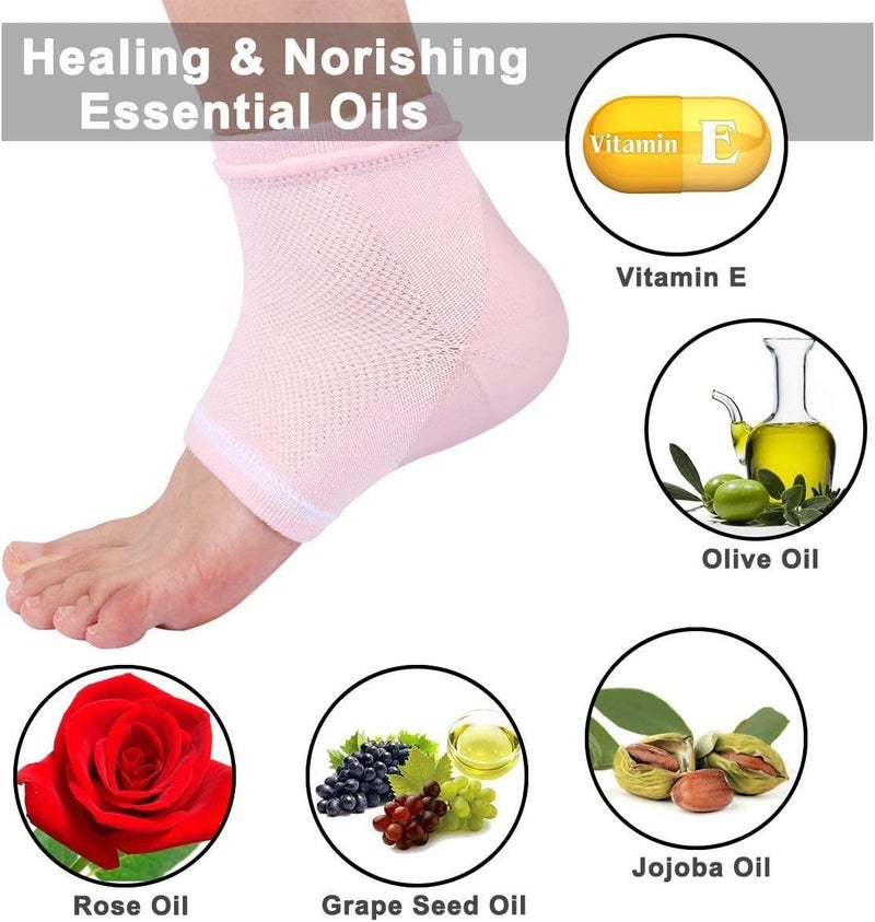 Codream Vented Moisturizing Socks Lotion Gel for Dry Cracked Heels Spa Gel Socks Humectant Moisturizer Heel Balm Foot Treatment Care Heel Softener Compression 2 Pairs - Image 4