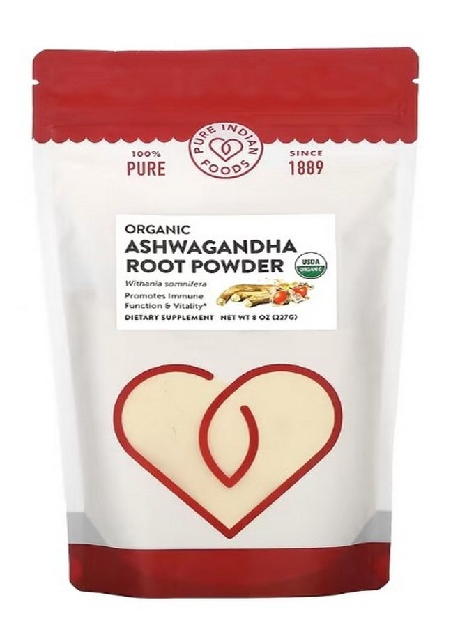 Pure Indian Foods Organic Ashwagandha Root Powder 8 oz 227 g  - Image 1