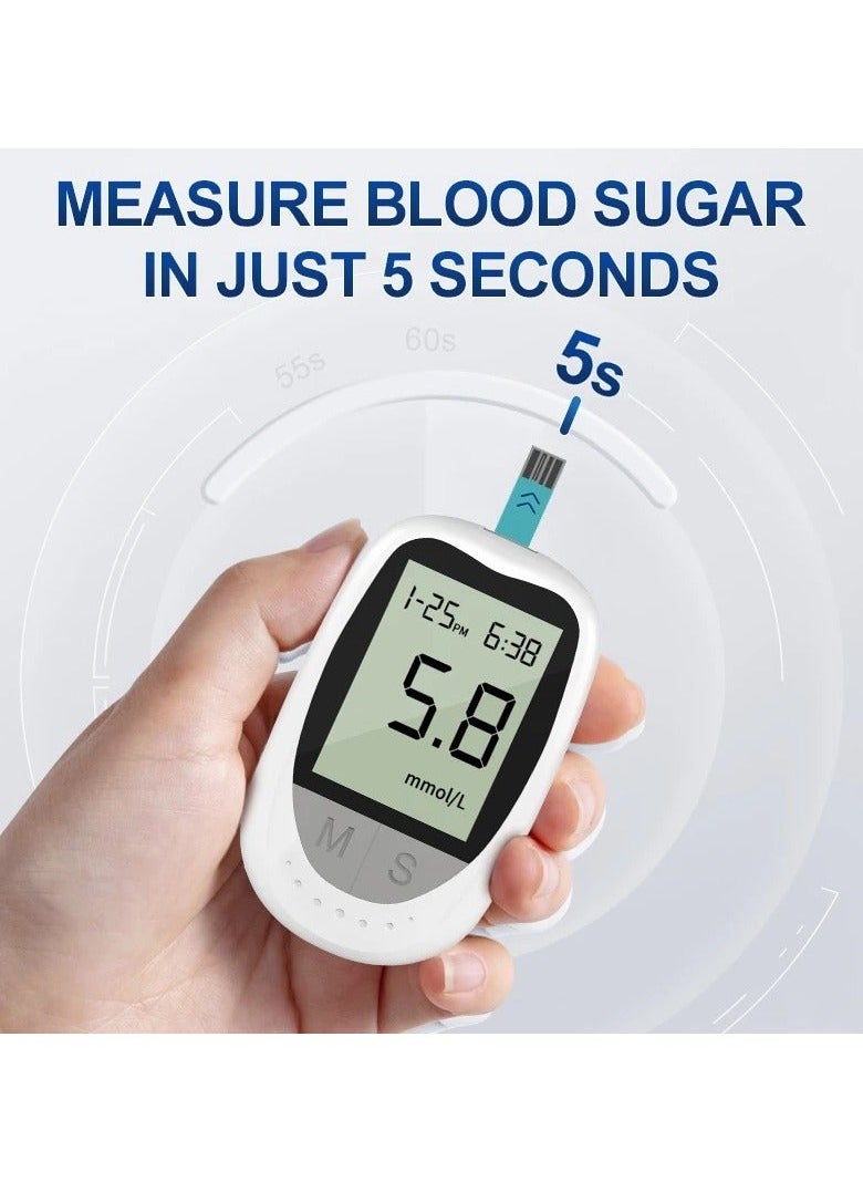 Safe Exrctive CE Simple Blood Glucose Monitoring System With 50 Test Strips And Lancets