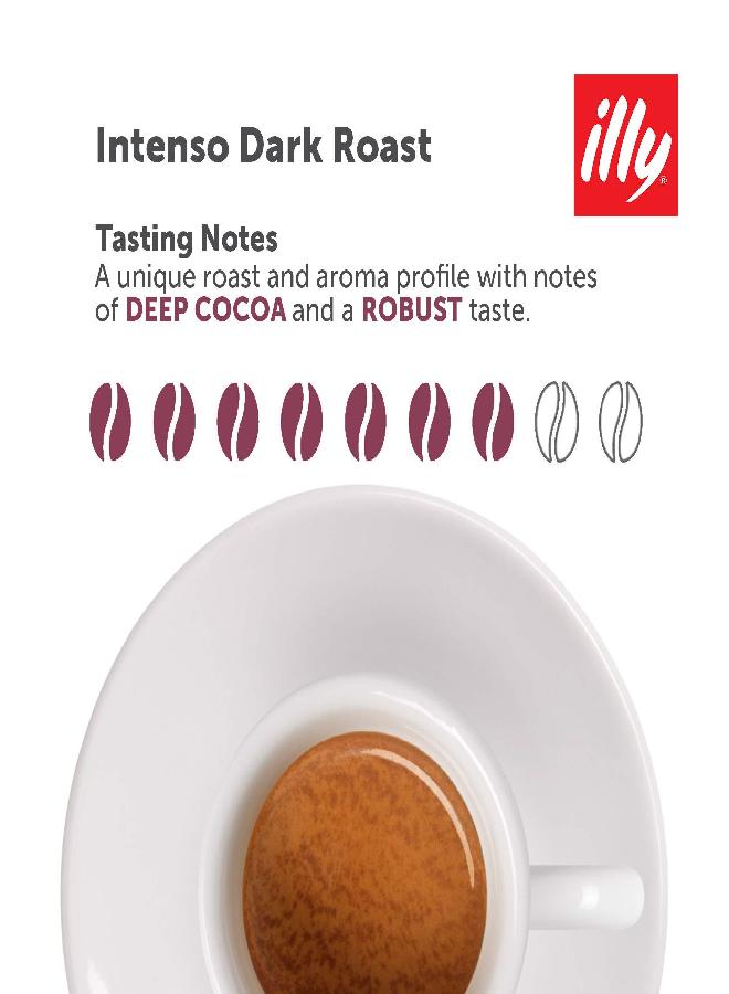 illy Intenso Ground Moka Coffee, Bold Roast, Intense, Robust and Full Flavored With Notes of Deep Cocoa, 100% Arabica Coffee, No Preservatives, 8.8 Ounce Can (Pack of 1) - Image 2
